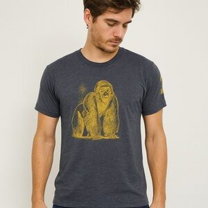 Men's Small Gray Conservation Gorilla Graphic Tee Recover Every Being Eco